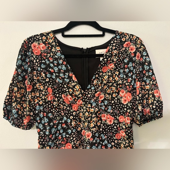 Anthropologie If By Sea Jumpsuit Womens Small Black Floral Long Dress 50’s Vibe - Picture 7 of 12